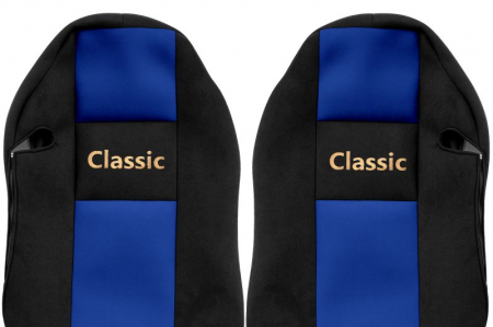Huse scaun camion Classic (albastru, material velur, serie CLASSIC, centura pasager asamblata in scaun) Mercedes Actros [1]