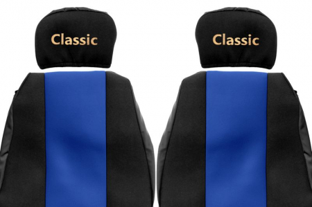 Huse scaun camion Classic (albastru, material velur, serie CLASSIC, centura pasager asamblata in scaun tetiera reglabila ) MAN F2000 L2000 [1]