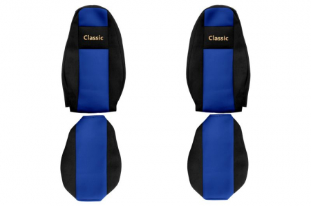 Huse scaune - Huse scaun camion Classic (albastru, material velur, serie CLASSIC) potrivit VOLVO FH4