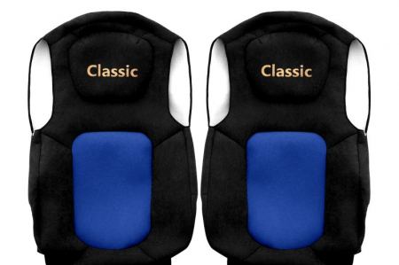 Huse scaun camion Classic (albastru, material velur, serie ELEGANCE, centura pasager asamblata in scaun) potrivit FORD F-MAX [1]