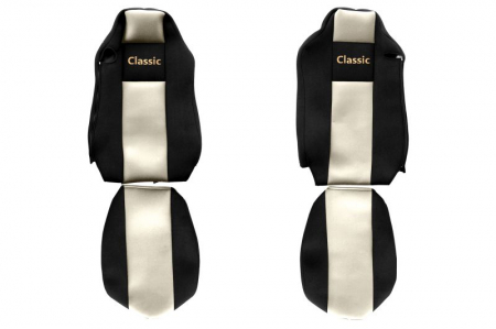 Huse scaune - Huse scaun camion Classic (bej, material velur, serie CLASSIC, centura pasager asamblata in scaun