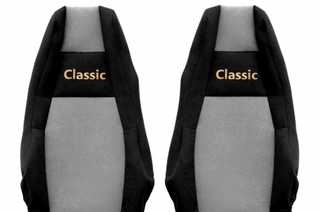 Huse scaun camion Classic (gri, material eco-piele, serie CLASSIC, integreaza tetiera pasagerului; tetiera soferului integrata) potrivit SCANIA SCANIA [1]