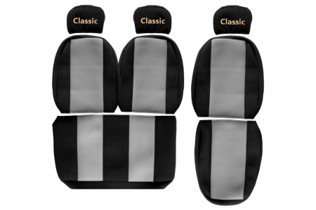 Huse scaune - Huse scaun camion Classic (gri, material velur, serie CLASSIC, 1+2; centura pasager asamblata in scaun tetiere reglementate) MAN L2000