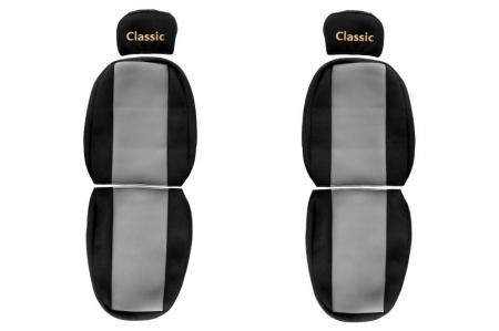 Huse scaune - Huse scaun camion Classic (gri, material velur, serie CLASSIC, centura pasager asamblata in afara scaunului; centura de siguranta a soferului asamblata in scaun) MAN F2000 L2000
