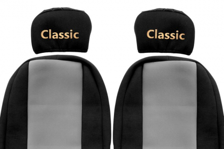 Huse scaun camion Classic (gri, material velur, serie CLASSIC, centura pasager asamblata in afara scaunului; centura de siguranta a soferului asamblata in scaun) MAN F2000 L2000 [1]