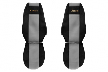 Huse scaune - Huse scaun camion Classic (gri, material velur, serie CLASSIC, centura pasager asamblata in scaun) Renault Trucks MAGNUM