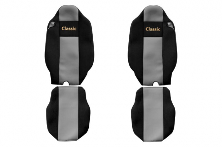 Huse scaune - Huse scaun camion Classic (gri, material velur, serie CLASSIC, centura pasager asamblata in scaun) Renault Trucks T
