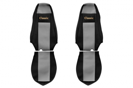 Huse scaune - Huse scaun camion Classic (gri, material velur, serie CLASSIC, centura pasager asamblata in scaun) Scania P, G, R, T