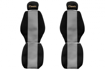 Huse scaune - Huse scaun camion Classic (gri, material velur, serie CLASSIC, centura pasager asamblata in scaun tetiera reglabila ) Mercedes Actros Atego Axor
