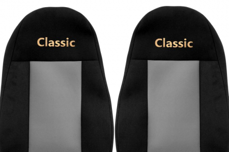 Huse scaun camion Classic (gri, material velur, serie CLASSIC, centura pasager asamblata in scaun) VolvoFH FH16 FL FM [1]