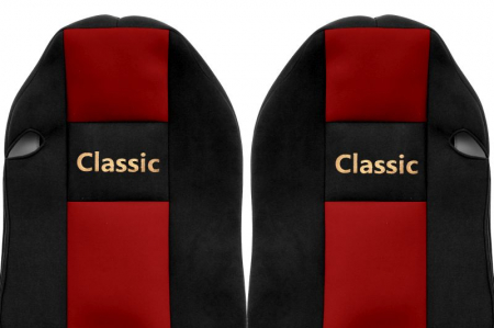 Huse scaun camion Classic (rosu, material velur, serie CLASSIC, centura pasager asamblata in scaun) Mercedes Actros [1]