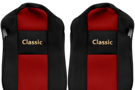 Huse scaun camion Classic (rosu, material velur, serie CLASSIC, centura pasager asamblata in scaun) Mercedes Actros [1]