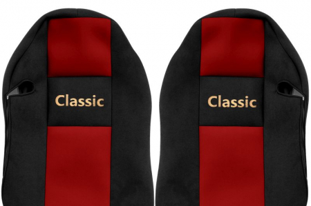 Huse scaun camion Classic (rosu, material velur, serie CLASSIC, centura pasager asamblata in scaun) Mercedes Actros [1]