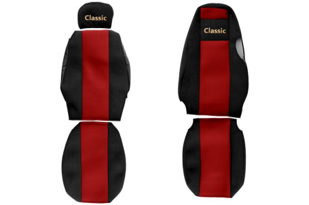 Huse scaune - Huse scaun camion Classic (rosu, material velur, serie CLASSIC, centura pasager asamblata in scaun ) Scania 4