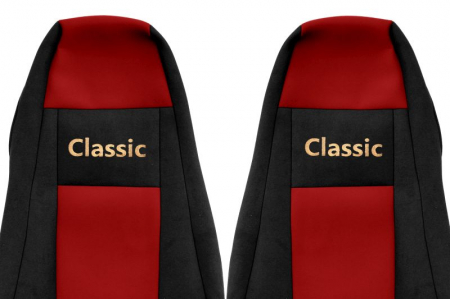 Huse scaun camion Classic (rosu, material velur, serie CLASSIC, centura pasager asamblata in scaun) SCANIA P,G,R,T [1]