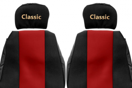 Huse scaun camion Classic (rosu, material velur, serie CLASSIC, centura pasager asamblata in scaun tetiera reglabila ) Scania 4 [1]
