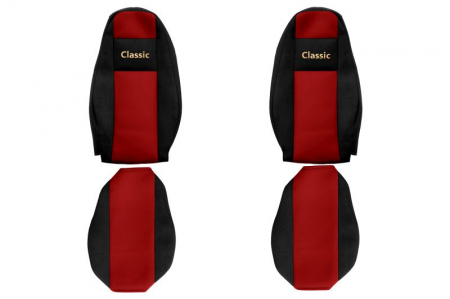 Huse scaune - Huse scaun camion Classic (rosu, material velur, serie CLASSIC, egrate) potrivit VOLVO FH4
