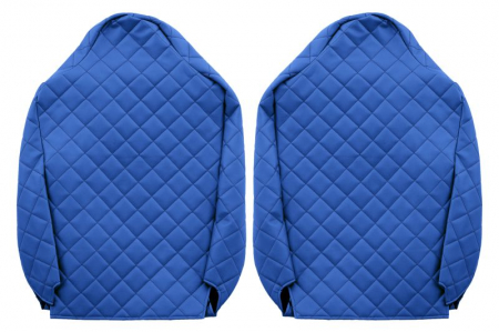 Huse scaun camion Elegance (albastru, material eco-piele / velur, serie ELEGANCE, tetiera integrata pentru pasageri; tetiera soferului integrata) potrivit RENAULT T [1]