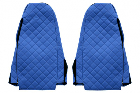 Huse scaun camion Elegance (albastru, material eco-piele / velur, serie ELEGANCE, tetiera integrata pentru pasageri; tetiera soferului integrata) potrivit SCANIA [1]