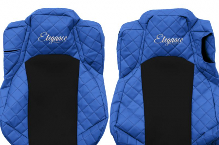 Huse scaun camion Elegance (albastru, material eco-piele / velur, serie ELEGANCE, VENTILAT; scaunul soferului confortabil) potrivit MERCEDES ACTROS MP4 [2]
