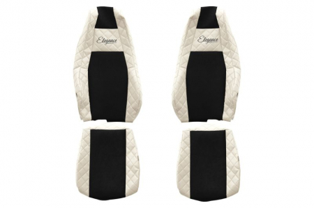 Huse scaune - Huse scaun camion Elegance (bej, material eco-piele, serie ELEGANCE, tetiera integrata pentru pasageri; tetiera soferului integrata) potrivit SCANIA R