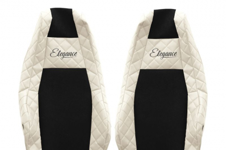 Huse scaun camion Elegance (bej, material eco-piele, serie ELEGANCE, tetiera integrata pentru pasageri; tetiera soferului integrata) potrivit SCANIA R [2]