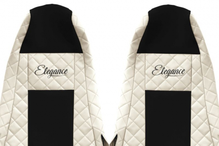 Huse scaun camion Elegance (bej, material eco-piele / velur, serie ELEGANCE, Cabina STREAMLINE; fara microfon; tetiera integrata pentru pasageri; tetiera soferului integrata) potrivit SCANIA [2]
