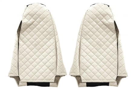 Huse scaun camion Elegance (bej, material eco-piele / velur, serie ELEGANCE, Cabina STREAMLINE; fara microfon; tetiera integrata pentru pasageri; tetiera soferului integrata) potrivit SCANIA [1]