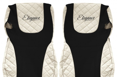Huse scaun camion Elegance (bej, material eco-piele / velur, serie ELEGANCE, Euro 6) potrivit DAF [2]