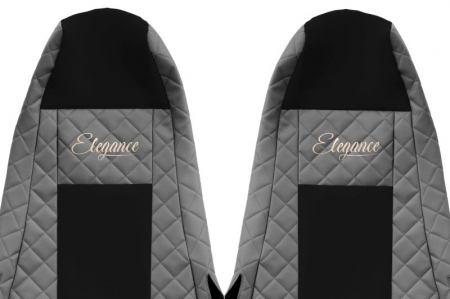 Huse scaun camion Elegance (gri, material eco-piele / velur, serie ELEGANCE, Cabina STREAMLINE; fara microfon; tetiera integrata pentru pasageri; tetiera soferului integrata) potrivit SCANIA [2]