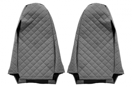 Huse scaun camion Elegance (gri, material eco-piele / velur, serie ELEGANCE, Cabina STREAMLINE; fara microfon; tetiera integrata pentru pasageri; tetiera soferului integrata) potrivit SCANIA [1]
