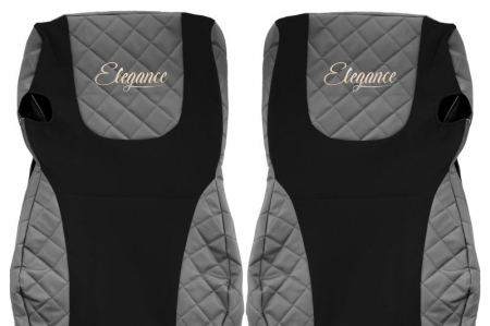 Huse scaun camion Elegance (gri, material eco-piele / velur, serie ELEGANCE, Euro 6) potrivit DAF [2]
