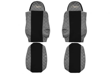 Huse scaune - Huse scaun camion Elegance (gri, material eco-piele / velur, serie ELEGANCE) potrivit DAF