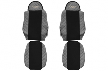 Huse scaune - Huse scaun camion Elegance (gri, material eco-piele / velur, serie ELEGANCE) potrivit MAN