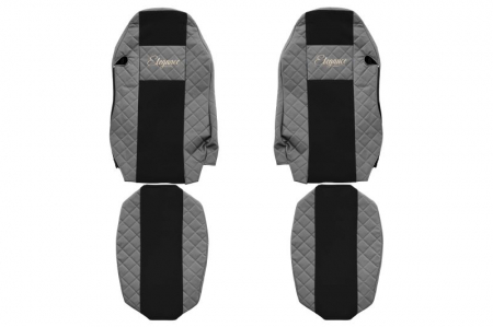 Huse scaune - Huse scaun camion Elegance (gri, material eco-piele / velur, serie ELEGANCE, scaune standard; scaunul soferului standard - nu ISRI) potrivit MAN