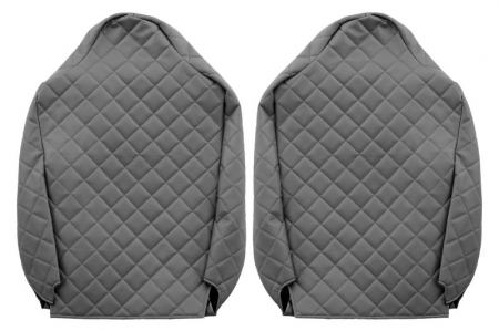 Huse scaun camion Elegance (gri, material eco-piele / velur, serie ELEGANCE, tetiera integrata pentru pasageri; tetiera soferului integrata) potrivit RENAULT T [1]
