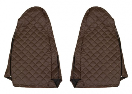 Huse scaun camion Elegance (maro/bej, material eco-piele / velur, serie ELEGANCE, tetiera integrata pentru pasageri; tetiera soferului integrata) potrivit SCANIA [2]