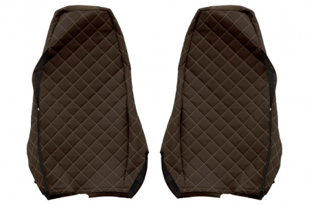 Huse scaun camion Elegance (maro, material eco-piele, serie ELEGANCE, tetiera integrata pentru pasageri; tetiera soferului integrata) potrivit SCANIA R [1]