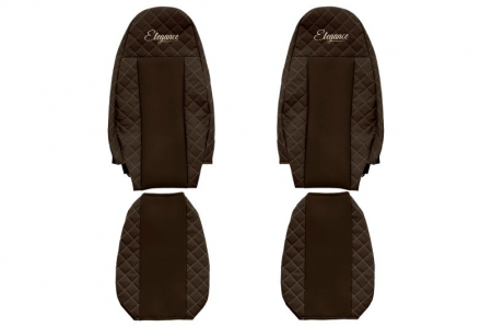 Huse scaune - Huse scaun camion Elegance (maro, material eco-piele / velur, serie ELEGANCE, egrate) potrivit VOLVO