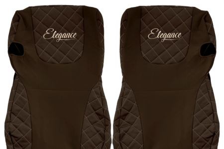 Huse scaun camion Elegance (maro, material eco-piele / velur, serie ELEGANCE, Euro 6) potrivit DAF [2]