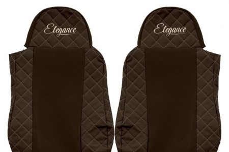 Huse scaun camion Elegance (maro, material eco-piele / velur, serie ELEGANCE) potrivit DAF [2]