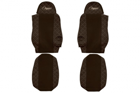 Huse scaune - Huse scaun camion Elegance (maro, material eco-piele / velur, serie ELEGANCE) potrivit DAF