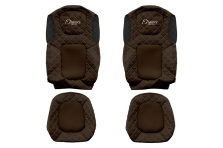 Huse scaune - Huse scaun camion Elegance (maro, material eco-piele / velur, serie ELEGANCE) potrivit FORD F-MAX