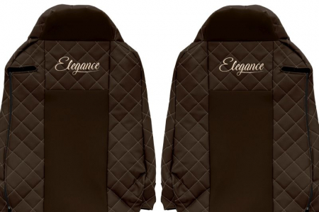 Huse scaun camion Elegance (maro, material eco-piele / velur, serie ELEGANCE) potrivit IVECO [2]