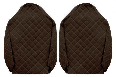 Huse scaun camion Elegance (maro, material eco-piele / velur, serie ELEGANCE, tetiera integrata pentru pasageri; tetiera soferului integrata) potrivit RENAULT T [1]