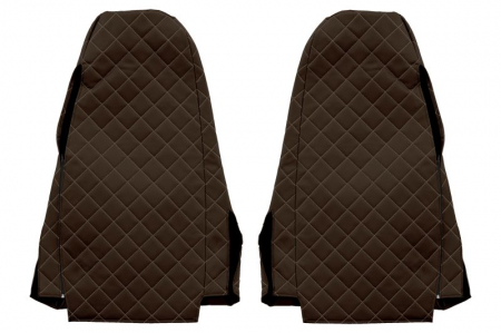 Huse scaun camion Elegance (maro, material eco-piele / velur, serie ELEGANCE, tetiera integrata pentru pasageri; tetiera soferului integrata) potrivit SCANIA [1]