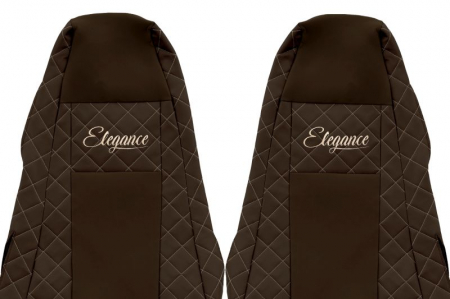 Huse scaun camion Elegance (maro, material eco-piele / velur, serie ELEGANCE, tetiera integrata pentru pasageri; tetiera soferului integrata) potrivit SCANIA [2]
