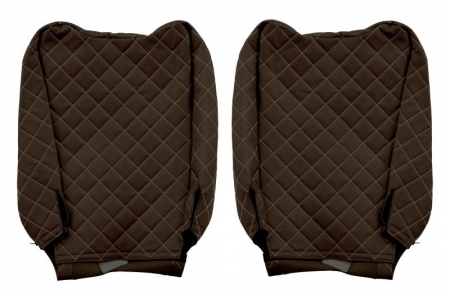 Huse scaun camion Elegance (maro, material eco-piele / velur, serie ELEGANCE, tetiera reglabila a pasagerului; tetiera reglabila a soferului) potrivit RENAULT T [1]
