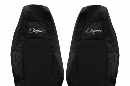 Huse scaun camion Elegance (negru, material eco-piele, serie ELEGANCE, tetiera integrata pentru pasageri; tetiera soferului integrata) potrivit SCANIA R [2]
