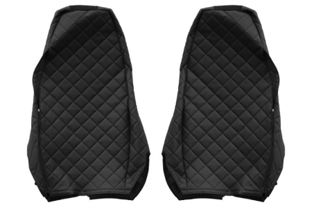 Huse scaun camion Elegance (negru, material eco-piele, serie ELEGANCE, tetiera integrata pentru pasageri; tetiera soferului integrata) potrivit SCANIA R [1]